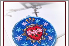 Felt ITH Catholic heart with crown stars embroidery design Product Image 4