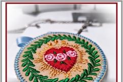 Felt ITH Catholic heart with crown wreath design Product Image 5