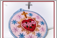 Felt ITH Christian heart with cross stars design in the hoop Product Image 5