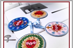 Felt ITH Catholic heart with crown wreath design Product Image 6