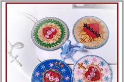Felt ITH Catholic heart with crown stars embroidery design Product Image 6