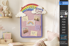 Felt Note and Photo Organizer Laser Cut | Rainbow Wall Board Product Image 1