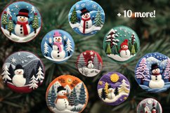 Colorful Snowman Ornament Bundle Png | Felt Christmas Png Product Image 10