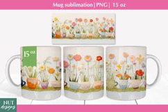 Felted 3d mug wrap, Floral mug sublimation, 15oz Mug wrap Product Image 1