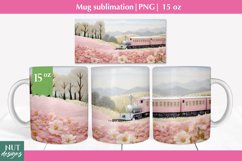 Felted 3d mug wrap, Floral mug sublimation, 15oz Mug wrap Product Image 1