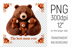 Felted Teddy Bear Family Clipart. Ideal for sublimation, print-on-demand, greeting cards, mugs, pillows, wall art, baby shower gifts, and Mothers Day projects.