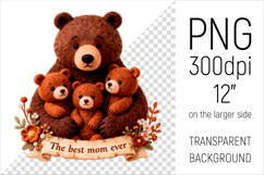 Felted Teddy Bear Family Clipart. Ideal for sublimation, print-on-demand, greeting cards, mugs, pillows, wall art, baby shower gifts, and Mothers Day projects.