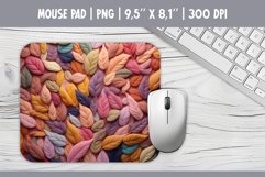 Autumn Leaves Wool Texture Mouse Pad Sublimation Design PNG Product Image 1