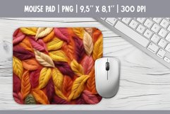 Autumn Leaves Wool Texture Mouse Pad Sublimation Design PNG Product Image 1