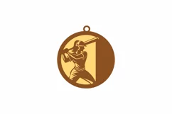 Female Baseball Player Wood Ornament Laser Cut SVG Template Product Image 2