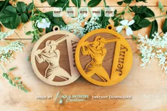 Female Baseball Player Wood Ornament Laser Cut SVG Template Product Image 1