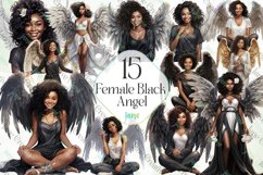 Female Black Angel Sublimation Clipart Product Image 1