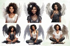 Female Black Angel Sublimation Clipart Product Image 3
