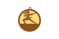 Female Karate Wood Ornament Laser Cut SVG Template Product Image 2