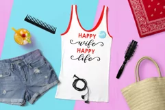 Happy Wife Happy Life. Tshirt design with sign. Wife SVG Product Image 2