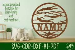 Swimming female name sign, SVG, sports themed wall art Product Image 1