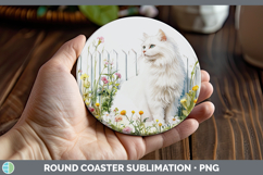 GorgeousFence Cats Round Coaster design.