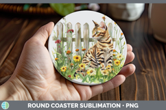 GorgeousFence Cats Round Coaster design.