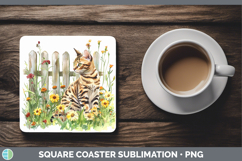 GorgeousFence Cats Square Coaster design.