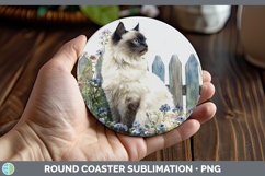 GorgeousFence Cats Round Coaster design.