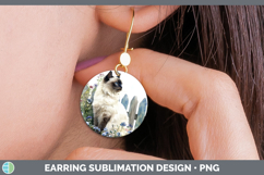 GorgeousFence Cats Round Earrings design.