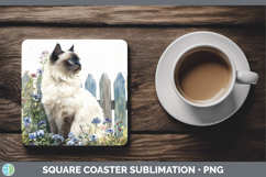 GorgeousFence Cats Square Coaster design.