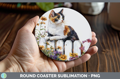 GorgeousFence Cats Round Coaster design.