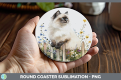GorgeousFence Cats Round Coaster design.