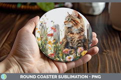 GorgeousFence Cats Round Coaster design.