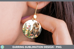 GorgeousFence Cats Round Earrings design.