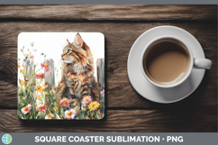 GorgeousFence Cats Square Coaster design.
