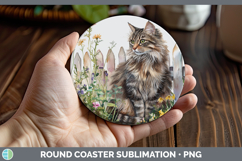 GorgeousFence Cats Round Coaster design.