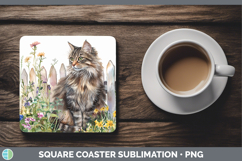 GorgeousFence Cats Square Coaster design.
