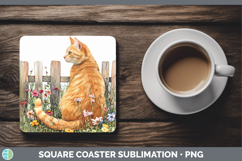 GorgeousFence Cats Square Coaster design.