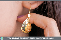 GorgeousFence Cats Teardrop Earrings design.