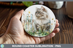 GorgeousFence Cats Round Coaster design.