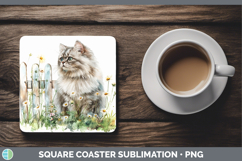 GorgeousFence Cats Square Coaster design.