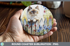 GorgeousFence Cats Round Coaster design.