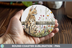 GorgeousFence Cats Round Coaster design.