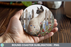 GorgeousFence Cats Round Coaster design.