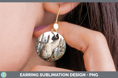 GorgeousFence Cats Round Earrings design.