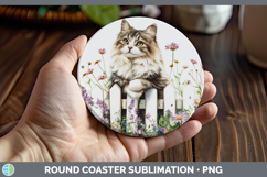 GorgeousFence Cats Round Coaster design.