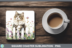 GorgeousFence Cats Square Coaster design.