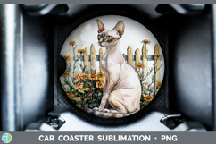 GorgeousFence Cats Car Coaster design.