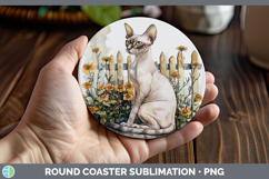 GorgeousFence Cats Round Coaster design.