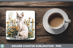 GorgeousFence Cats Square Coaster design.