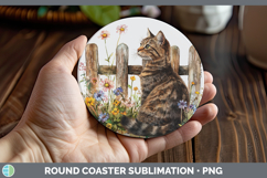 GorgeousFence Cats Round Coaster design.
