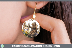GorgeousFence Cats Round Earrings design.