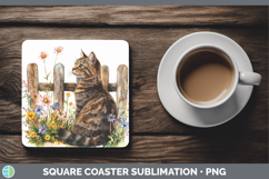 GorgeousFence Cats Square Coaster design.