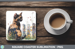 GorgeousFence Cats Square Coaster design.